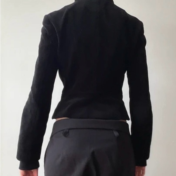 ELIE TAHARI Black Corduroy 2- Layer Zip Bomber Coat Jacket - SZ Medium - Picture 5 of 16